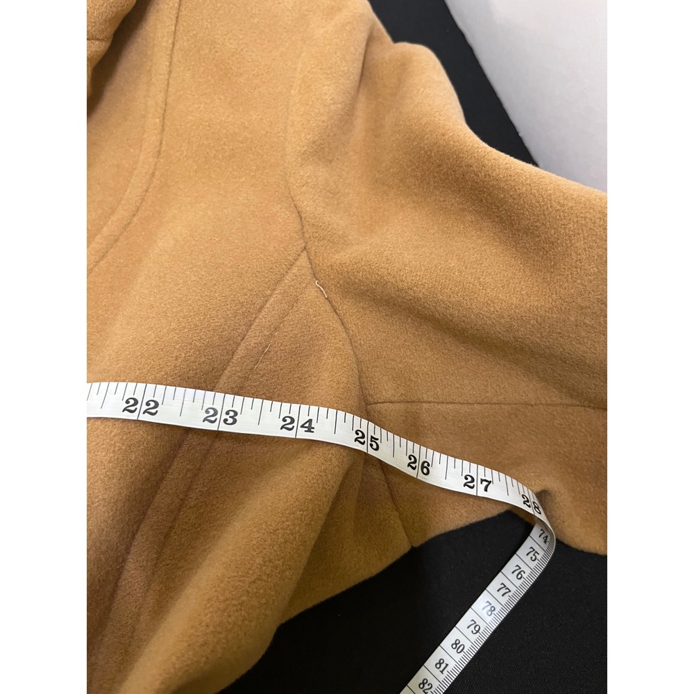 Anne Klein Womens Camel Wool Cashmere Blend Hooded Double Breasted Coat 24W - Picture 14 of 15